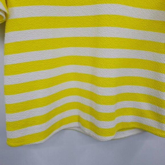 Postmark Ellie Top XS Yellow White Stripe Flutter Sleeve Scallop Bright Dopamine - Picture 5 of 10